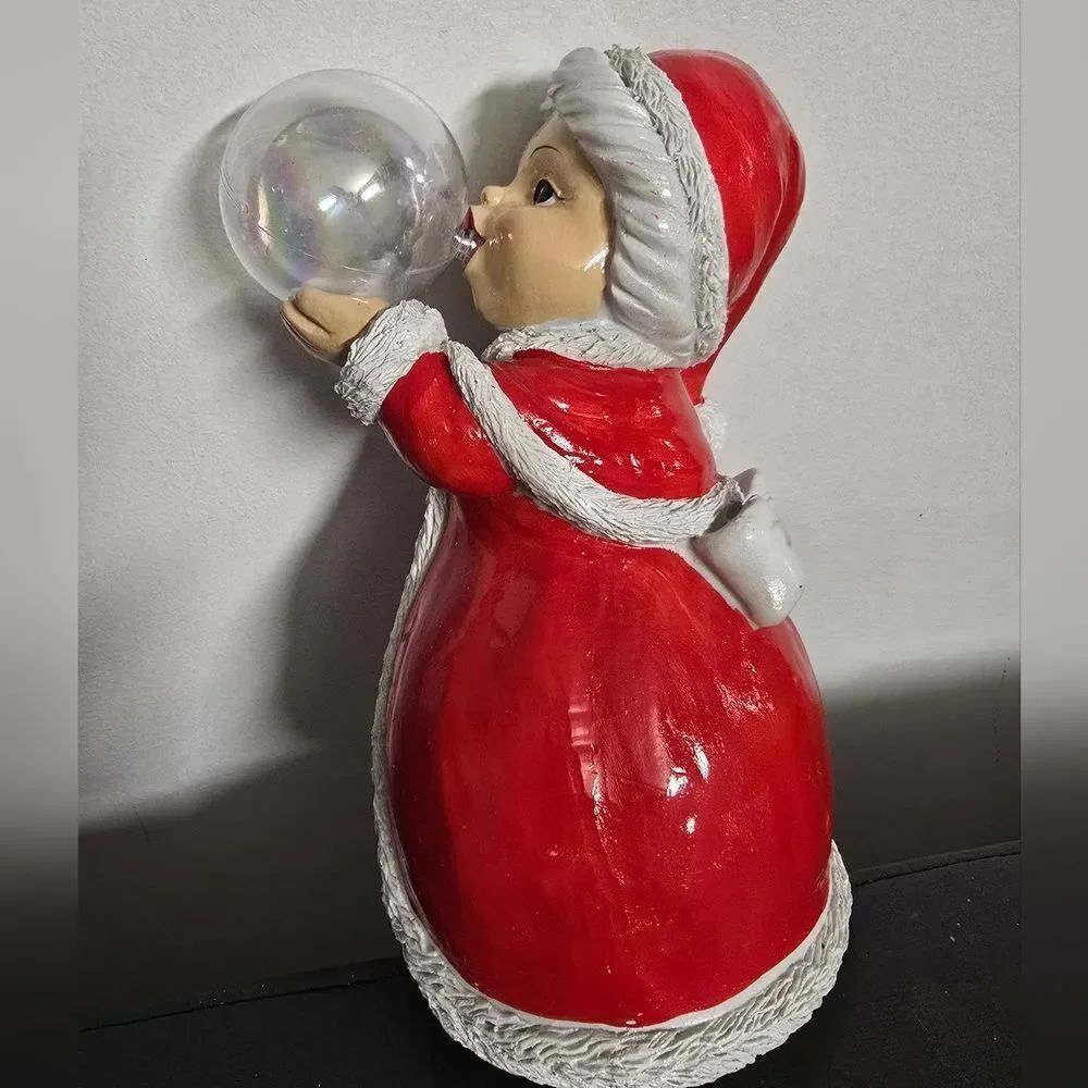 Mrs. Claus with Bubble Resin Christmas Tabletop Decoration By Holiday Time, New